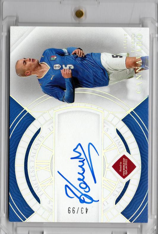 2022 Panini National Treasures Soccer On Card Auto Fabio Cannavaro /99 Italien