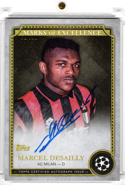 2024-25 Topps Finest UCC Marks Of Excellence Gold Auto Marcel Desailly /50 AC Milan