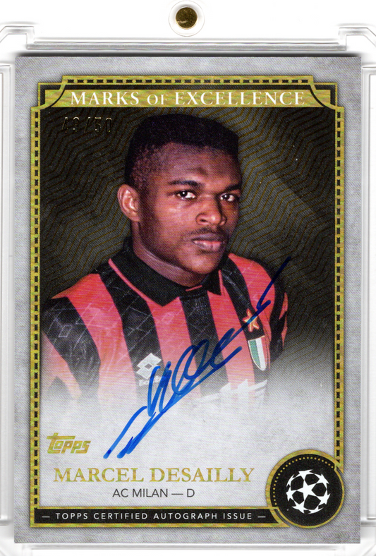2024-25 Topps Finest UCC Marks Of Excellence Gold Auto Marcel Desailly /50 AC Milan