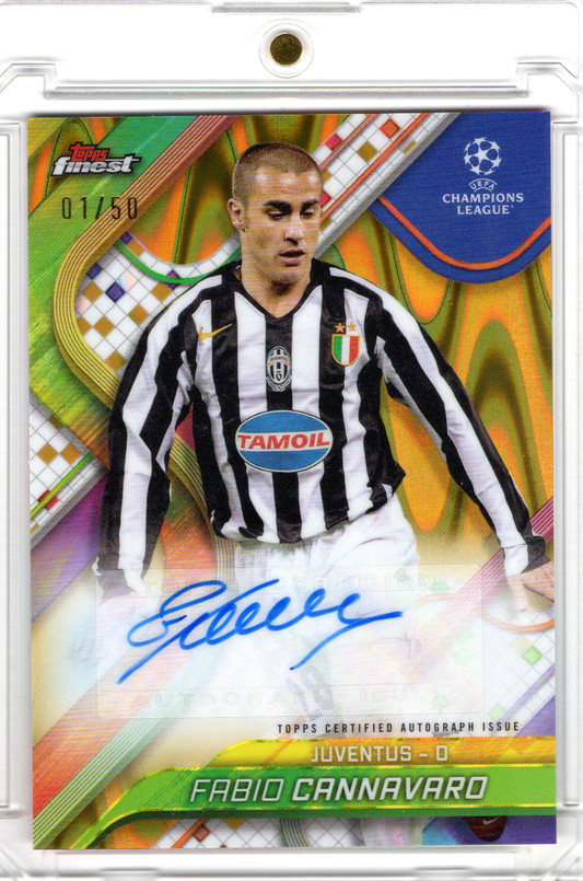2024-25 Topps Finest UCC Auto Gold Lava Fabio Cannavaro /50 Juventus