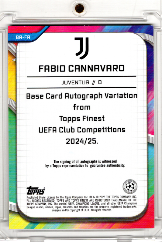 2024-25 Topps Finest UCC Auto Gold Lava Fabio Cannavaro /50 Juventus