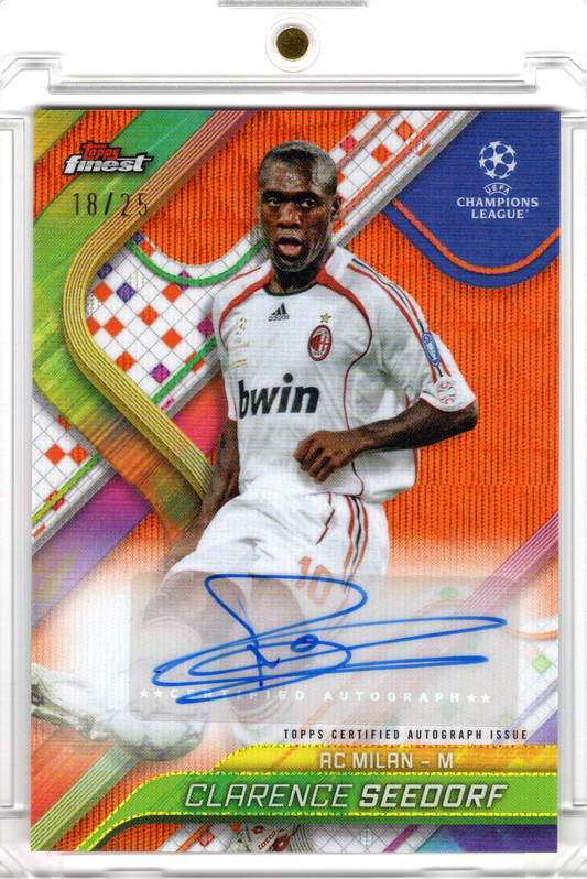 2024-25 Topps Finest UCC Orange Wave Refractor Auto Clarance Seedorf /25 AC Milan