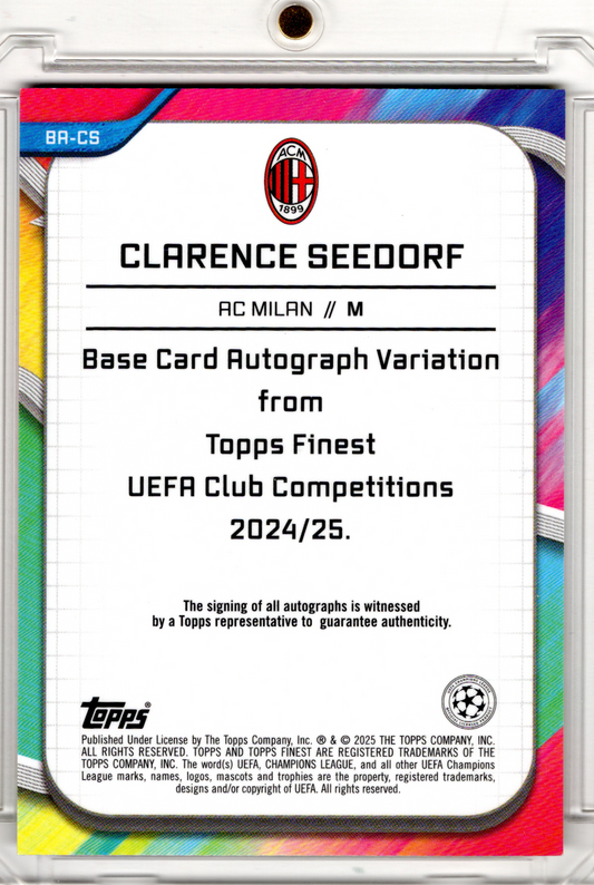 2024-25 Topps Finest UCC Orange Wave Refractor Auto Clarance Seedorf /25 AC Milan