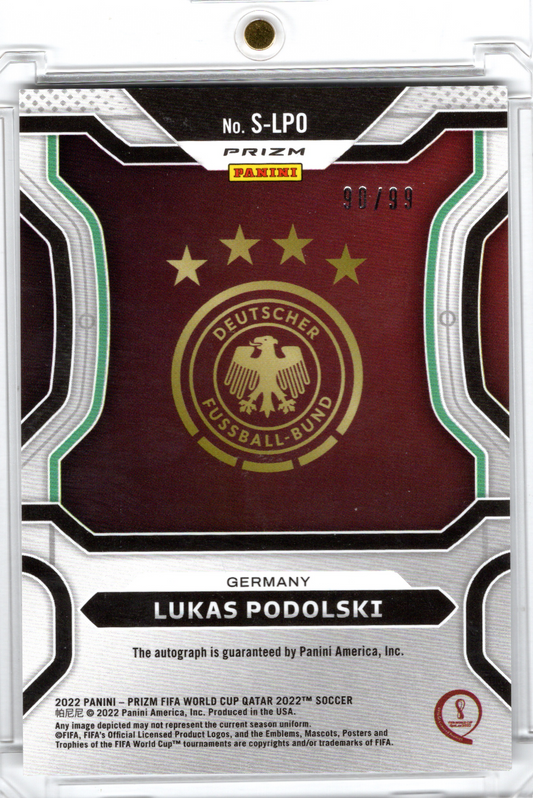 2022 Panini Prizm Soccer World Cup Auto Lukas Podolski /99 DFB