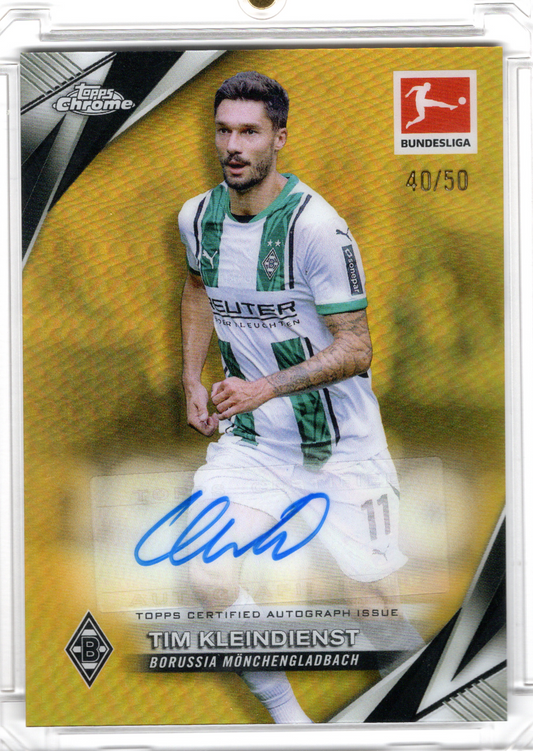 2024-25 Topps Chrome Bundesliga Gold Refractor Auto Tim Kleindienst 40/50 Borussia Mönchengladbach