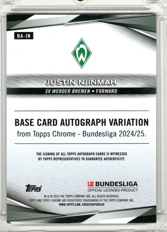 2024-25 Topps Chrome Bundesliga Gold Lava Auto Justin Njinmah /50 Werder Bremen