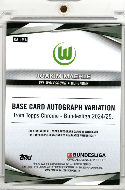 2024-25 Topps Chrome Bundesliga Yellow Refractor Auto Joakim Maehle /75