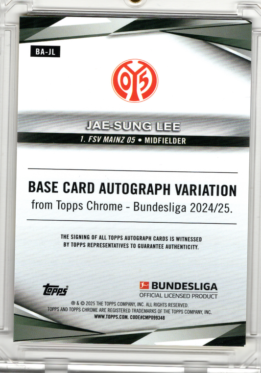 2024-25 Topps Chrome Bundesliga Yellow Auto Jae-Sung Lee /75 Mainz 05