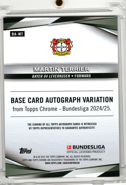 2024-25 Topps Chrome Bundesliga Gold Wave Auto Martin Terrier /50 Bayer 04