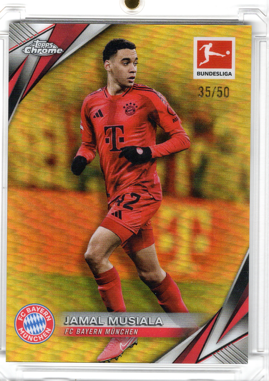 2024-25 Topps Chrome Bundesliga Gold Refractor Jamal Musiala /50 FC Bayern