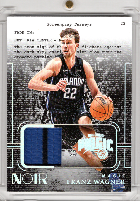 2023-24 NBA Panini Noir Screenplay Jersey Franz Wagner /99 Game Worn Orlando Magic