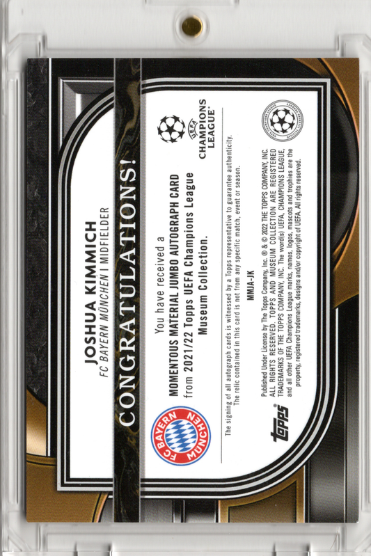 2021-22 Topps CL Museum Collection Auto Player Worn Patch Joshua Kimmich /50 FC Bayern