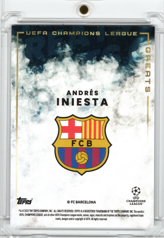 2022 Topps José Mourinho Platinum Curated CL Auto Blue Andres Iniesta /49 FC Barcelona
