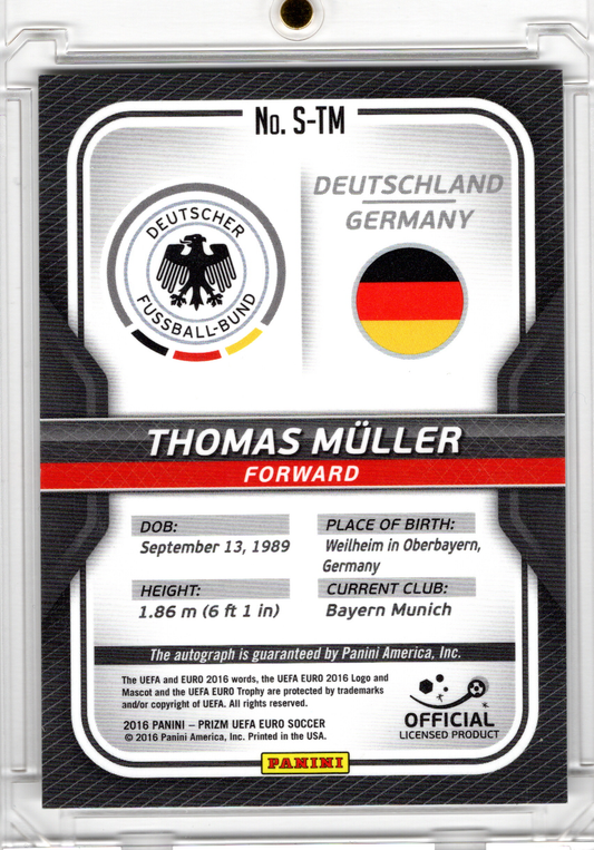 2016 Panini Prizm Soccer UEFA Euro Auto Thomas Müller DFB
