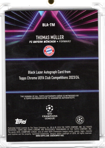 2024-25 Topps Chrome UCC Black Lazer Auto Thomas Müller /99 FC Bayern