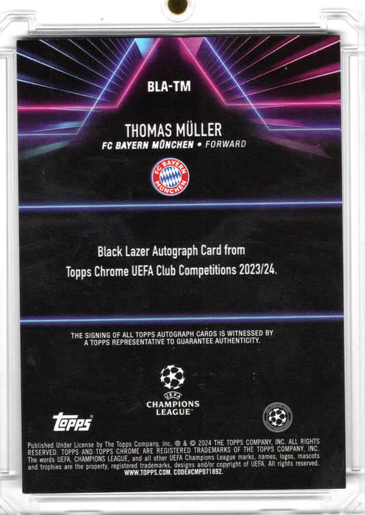 2024-25 Topps Chrome UCC Black Lazer Auto Thomas Müller /99 FC Bayern