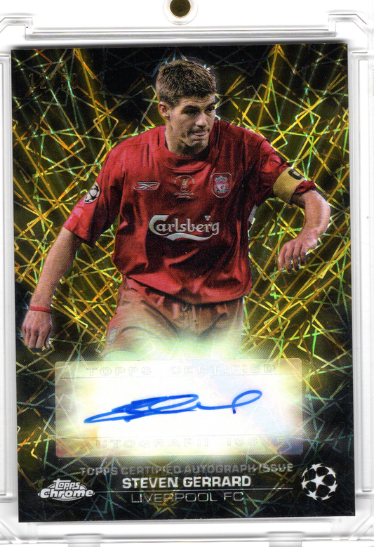 2024-25 Topps Chrome UCC Black Lazer Auto Steven Gerrard /50
