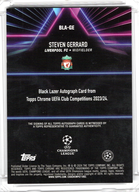 2024-25 Topps Chrome UCC Black Lazer Auto Steven Gerrard /50 FC Liverpool