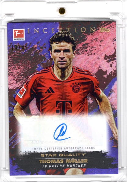 2024-25 Topps Inception Bundesliga Star Quality Auto Purple Thomas Müller /49 FC Bayern München