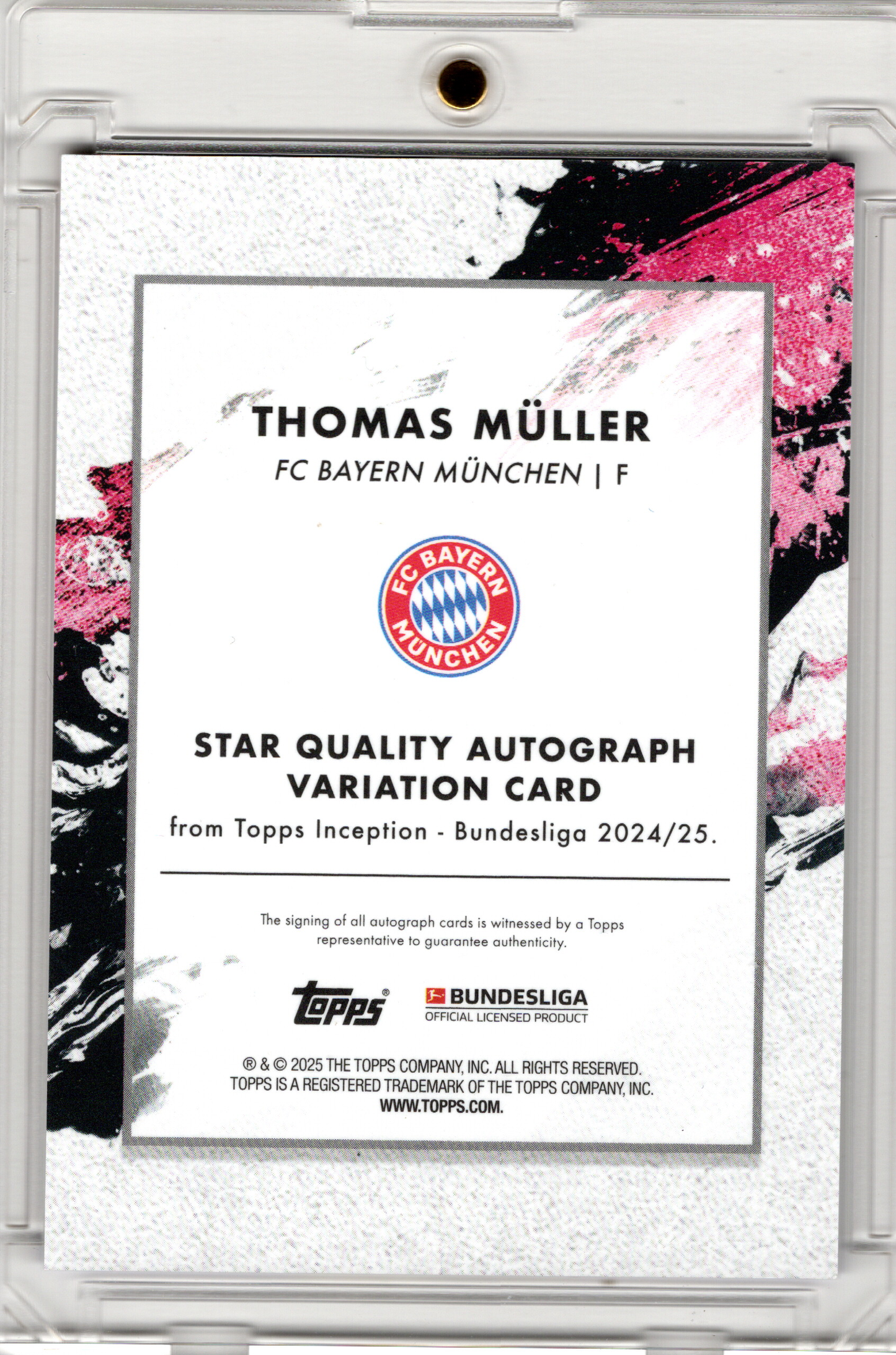 2024-25 Topps Inception Bundesliga Star Quality Auto Purple Thomas Müller /49 FC Bayern München