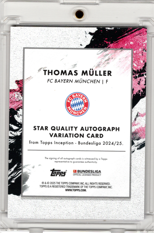 2024-25 Topps Inception Bundesliga Star Quality Auto Purple Thomas Müller /49 FC Bayern München
