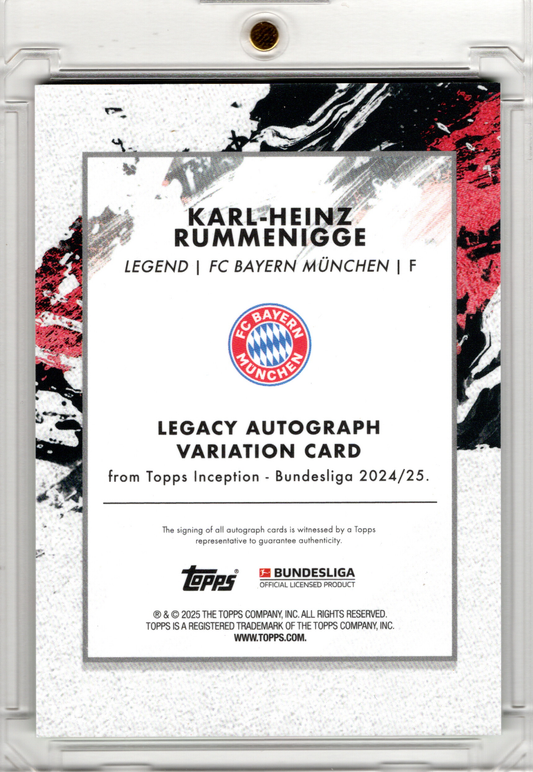 2024-25 Topps Inception Bundesliga Legacy Auto Green Karl-Heinz Rummenigge /75 FC Bayern München