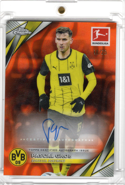 2024-25 Topps Chrome Bundesliga Orange Pascal Groß Auto /25 BVB Borussia Dortmund