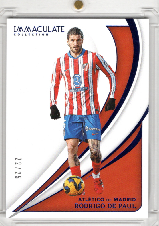 2024-25 Panini Immaculate Soccer Blue Rodrigo De Paul 22/25 Atletico Madrid