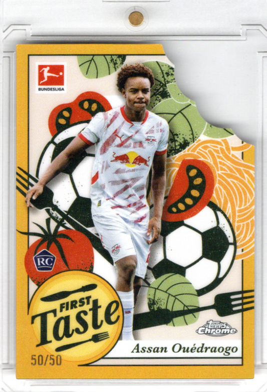 2024-25 Topps Chrome Bundesliga First Taste Gold Rookie Assan Ouedraogo 50/50 RB Leipzig