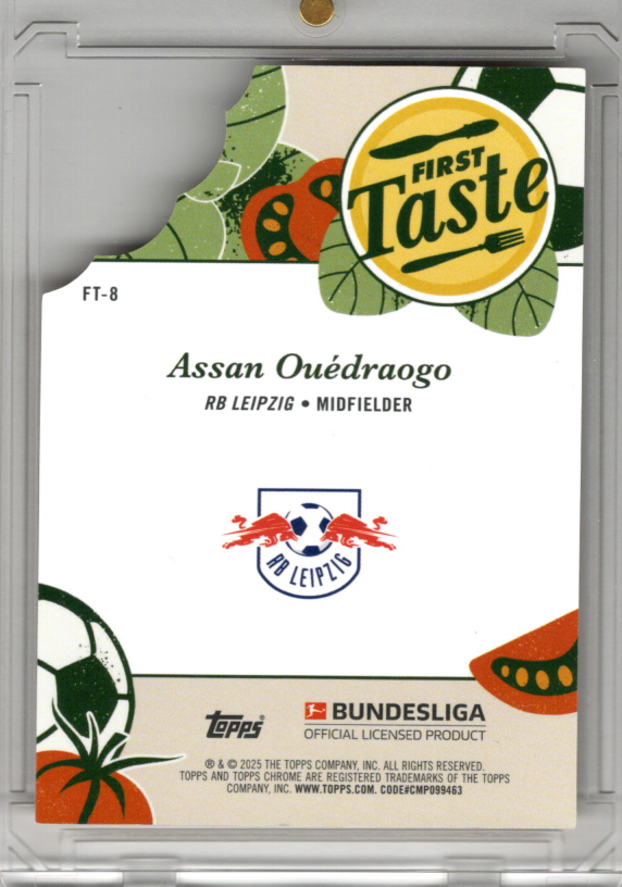 2024-25 Topps Chrome Bundesliga First Taste Gold Rookie Assan Ouedraogo 50/50 RB Leipzig