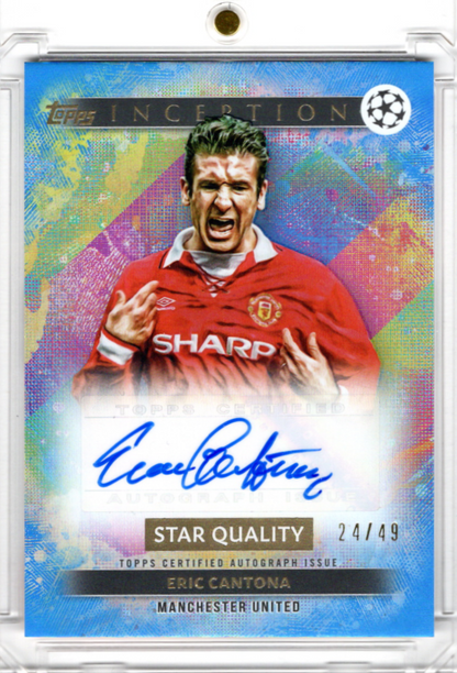 2024-25 Topps UCC Inception Star Quality Auto Eric Cantona 24/49 Man. Utd.