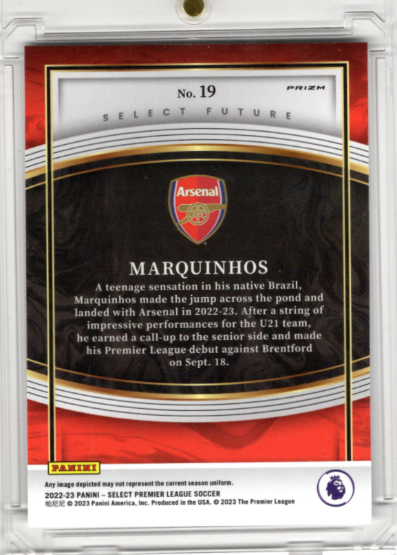 2022-23 Panini Select Premier League Future Rookie Marquinhos Prizm FC Arsenal