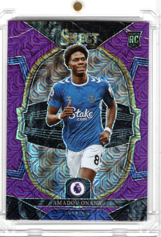 2022-23 Panini Select Premier League Terrace Mojo Purple Rookie Amadou Onana