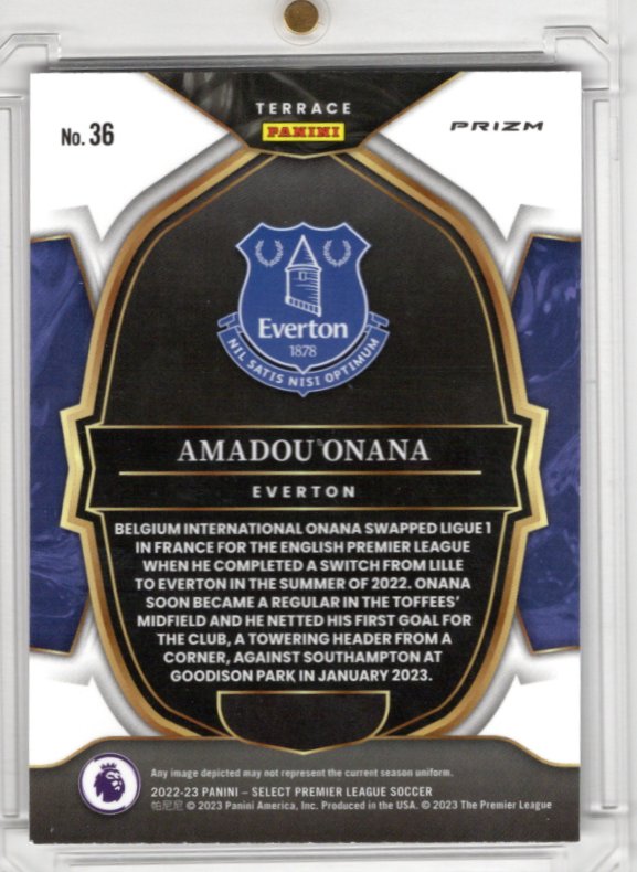 2022-23 Panini Select Premier League Terrace Mojo Purple Rookie Amadou Onana