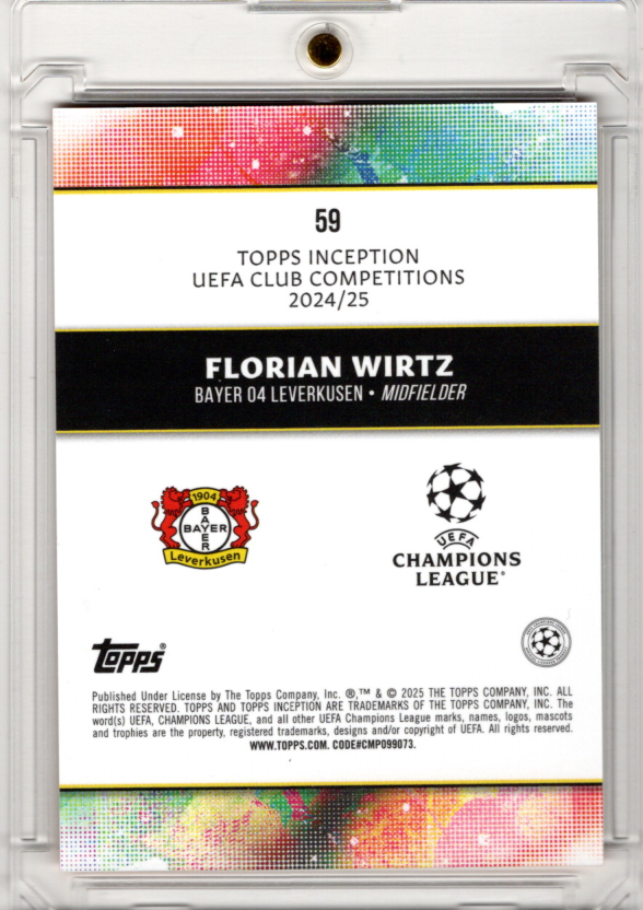 2024-25 Topps Inception UCC Star Quality Orange Florian Wirtz 1/5 Bayer 04 Leverkusen