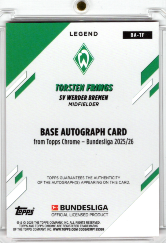 2025-26 Topps Chrome Bundesliga Red Geometric Auto Torsten Frings 1/5 Werder Bremen
