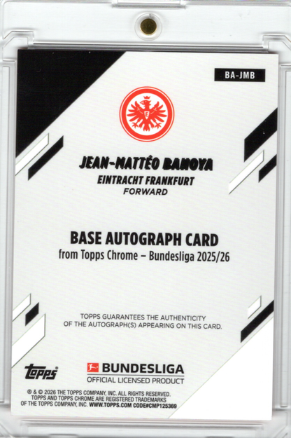 2025-26 Topps Chrome Bundesliga Jean-Matteo Bahoya Orange Refractor Auto 04/25 Eintracht Frankfurt