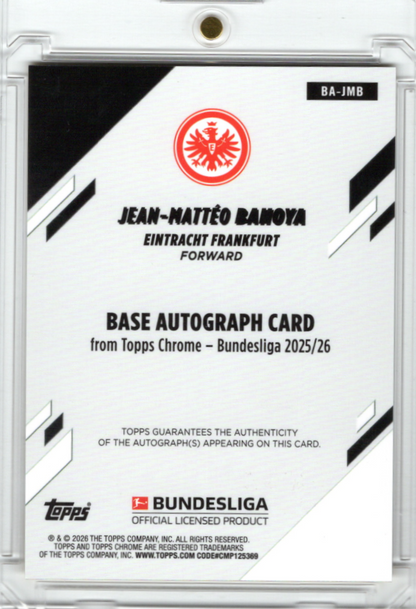 2025-26 Topps Chrome Bundesliga Jean-Matteo Bahoya Gold Wave Refractor Auto 26/50 Eintracht Frankfurt