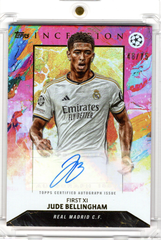 2023-24 Topps Inception UCC First XI Auto Pink Jude Bellingham 48/75 Real Madrid