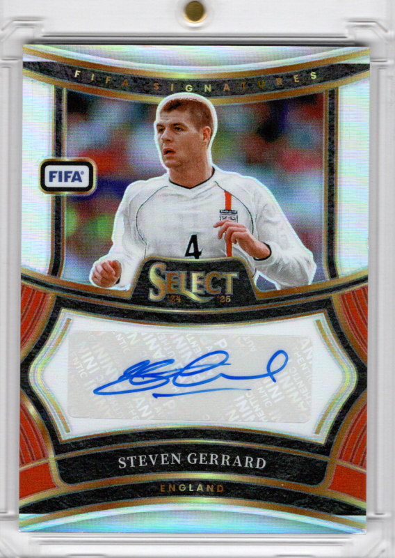 2024-25 Panini Select FIFA Signatures Silver Prizm Steven Gerrard Auto England