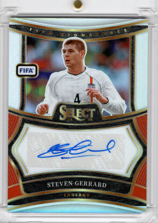 2024-25 Panini Select FIFA Signatures Silver Prizm Steven Gerrard Auto England