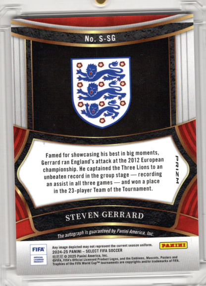 2024-25 Panini Select FIFA Signatures Silver Prizm Steven Gerrard Auto England