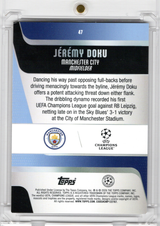2025-26 Topps UCC Jeremy Doku Manchester City