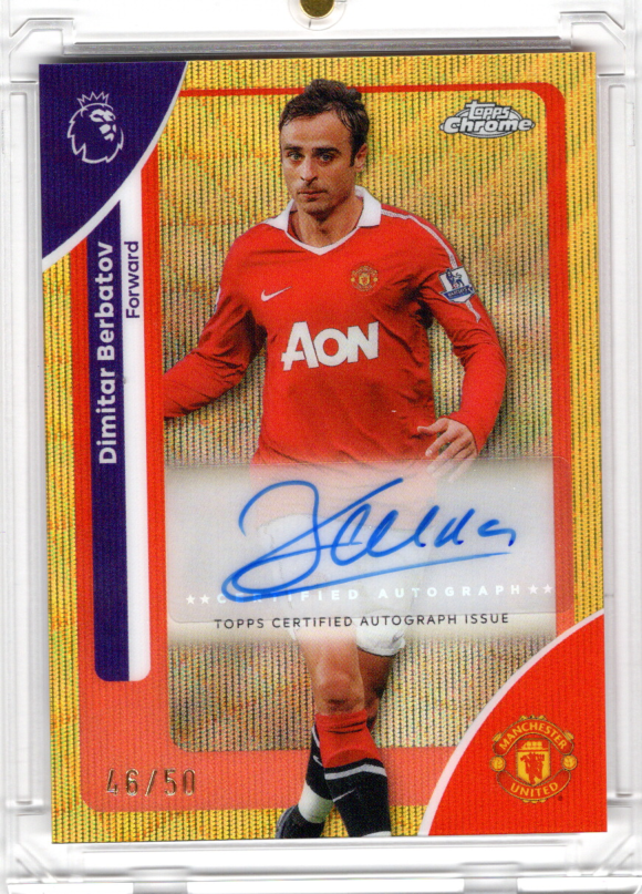 2025-26 Topps Chrome Premier League Gold Wave Auto Dimitar Berbatov 46/50 Manchester United