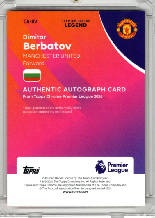 2025-26 Topps Chrome Premier League Gold Wave Auto Dimitar Berbatov 46/50 Manchester United