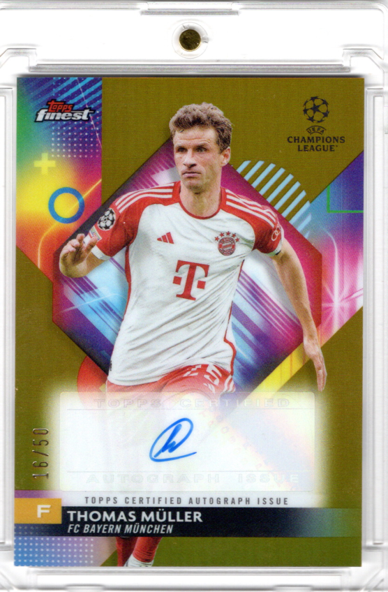 2023-24 Topps Finest UCC Gold Refractor Auto Thomas Müller 16/50 Bayern München