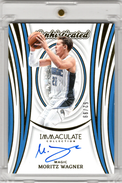 2023-24 Panini Immaculate Sophisticated Auto Moritz Wagner Autograph Karte 52/99 Orlando Magic.
