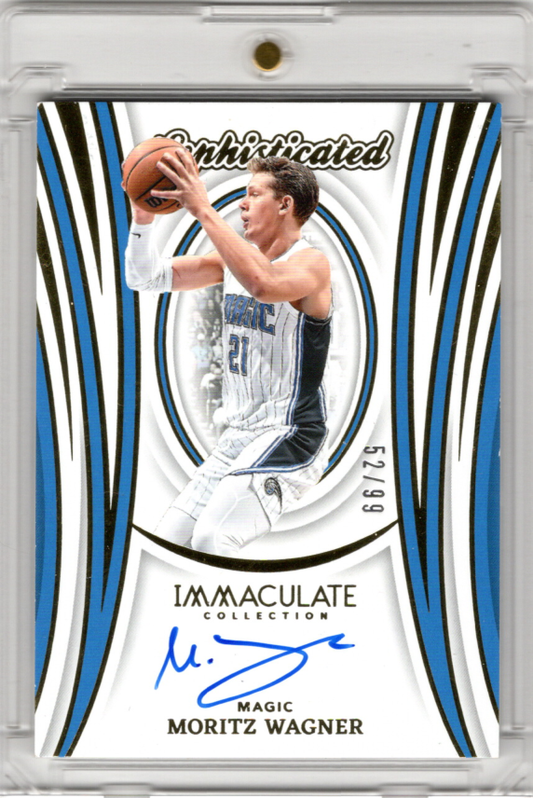 2023-24 Panini Immaculate Sophisticated Auto Moritz Wagner Autograph Karte 52/99 Orlando Magic.