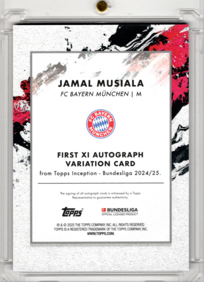 2024-25 Topps Inception Bundesliga First XI Variation Auto Purple Jamal Musiala 19/49 FC Bayern