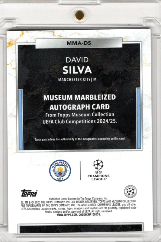 2024-25 Topps Museum Collection Marbelized Auto David Silva 04/25 Manchester City